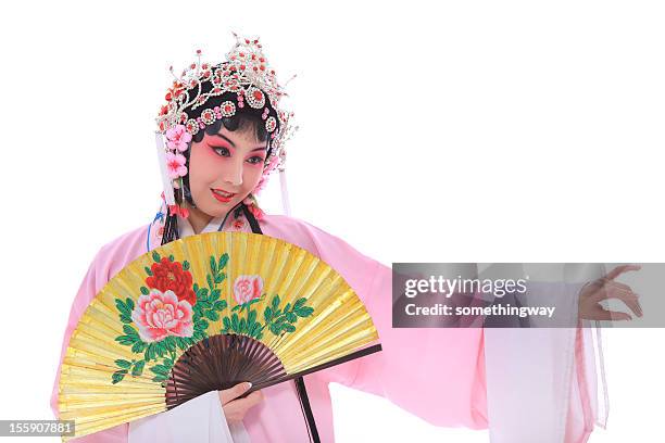 one traditional chinese opera actor - chinese fan stock pictures, royalty-free photos & images