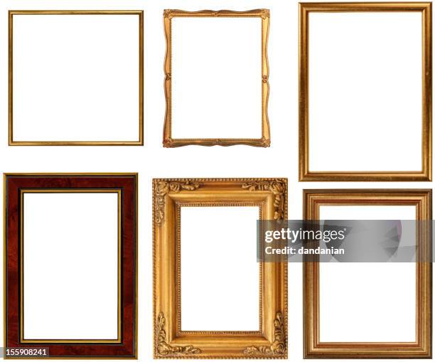 collezione frame oro - cornice per foto foto e immagini stock
