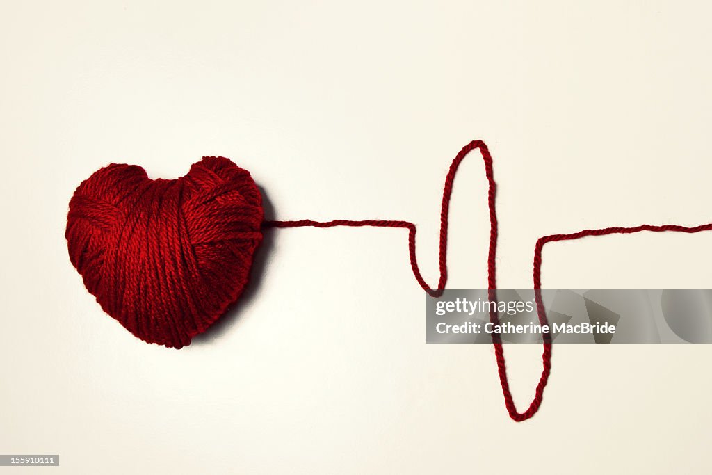 Red Heart Shaped Yarn