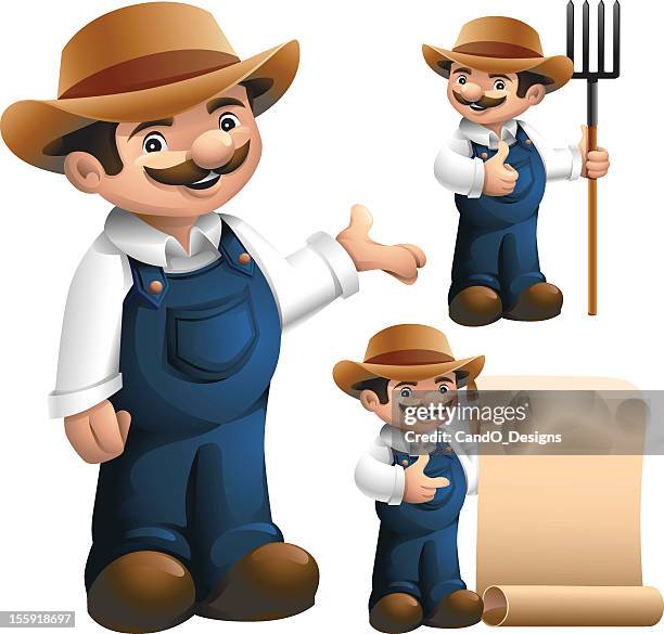 ilustraciones, imágenes clip art, dibujos animados e iconos de stock de farmer: 3 en 1 - labrador