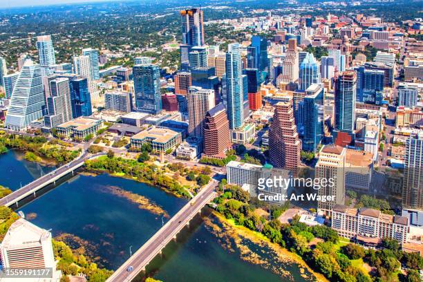 cityscape austin texas - austin texas aerial stock pictures, royalty-free photos & images