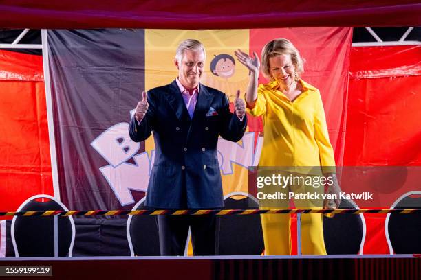 King Philippe of Belgium and Queen Mathilde of Belgium attend the National Bal concert to celebrate the 10th reigning jubilee of the Belgian King on...