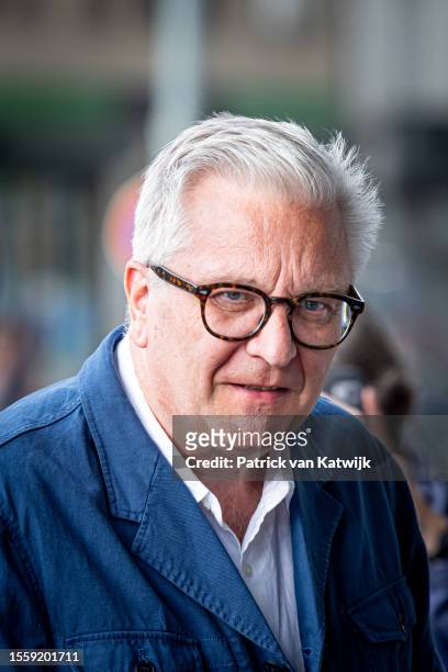 Prince Laurent of Belgium attends a concert the evening before the National day at Flagey concert hall on July 20, 2023 in Brussels, Belgium.