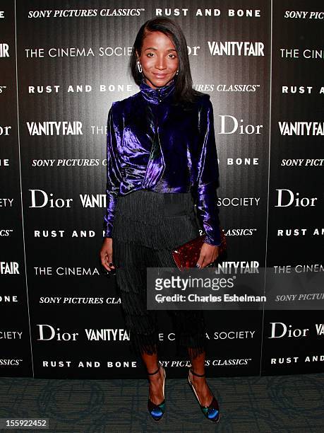 Genevieve Jones attends The Cinema Society with Dior & Vanity Fair host a screening of "Rust and Bone" at Landmark Sunshine Cinema on November 8,...