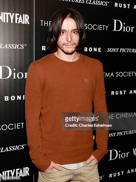 Designer Olivier Theyskens attends The Cinema Society with Dior & Vanity Fair host a screening of "Rust and Bone" at Landmark Sunshine Cinema on...