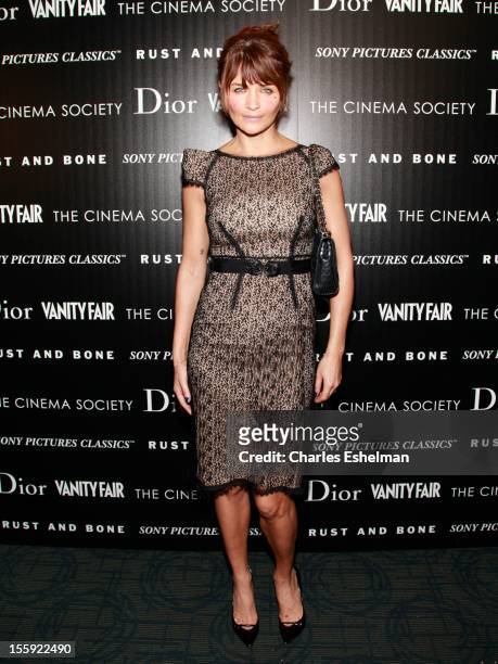 Model Helena Christensen attends The Cinema Society with Dior & Vanity Fair host a screening of "Rust and Bone" at Landmark Sunshine Cinema on...