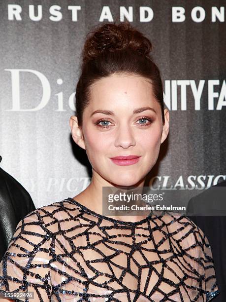 Actress Marion Cotillard attends The Cinema Society with Dior & Vanity Fair host a screening of "Rust and Bone" at Landmark Sunshine Cinema on...
