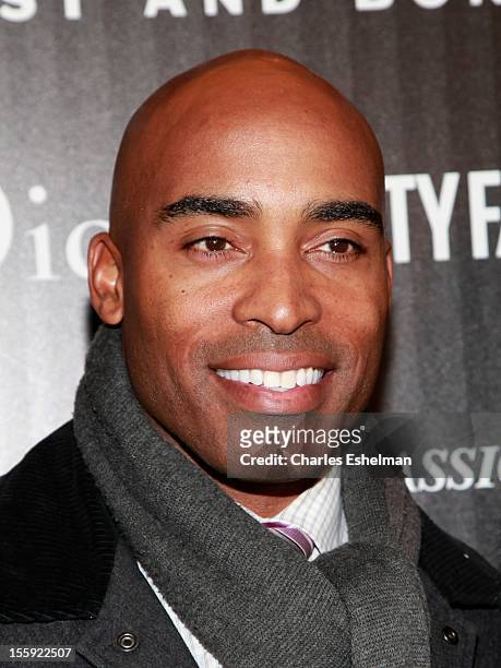 Tiki Barber attends The Cinema Society with Dior & Vanity Fair host a screening of "Rust and Bone" at Landmark Sunshine Cinema on November 8, 2012 in...