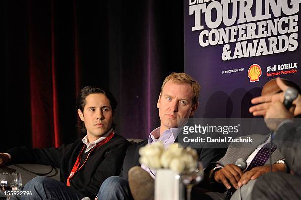 Jordan Zachary, and Charlie Walker attend the 2012 Billboard Touring Conference & Awards Keynote Address at Roosevelt Hotel on November 8, 2012 in...