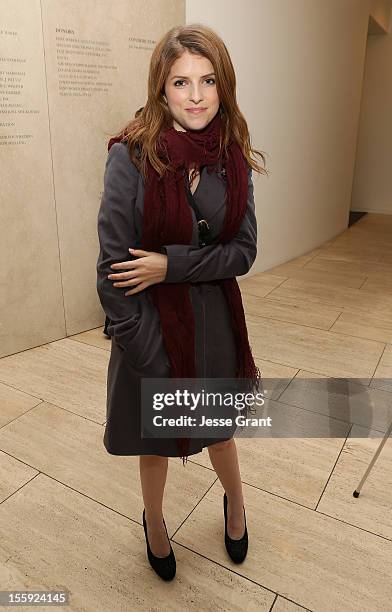 Actress Anna Kendrick attends the "Ginger & Rosa" Los Angeles special screening after party at The Paley Center for Media on November 8, 2012 in...