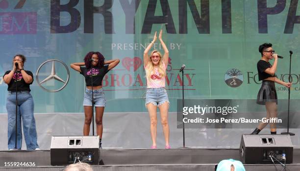 Juliet' Broadway Show cast members Melanie La Barrie, Rachel Webb, Betsy Wolfe and Justin David Sullivan are seen performing at the 'Broadway in...
