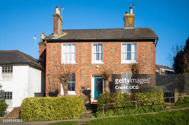 Double fronted Victorian house dating from 1870 in the village of Billingshurst, West Sussex, UK.