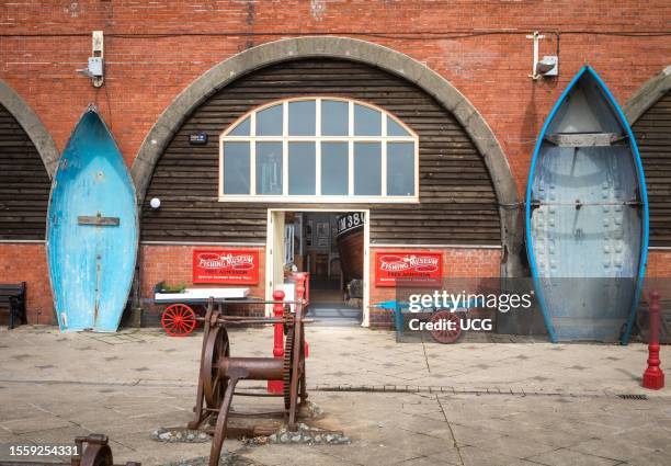 The entrance to the Fishing Museum in arches under the promenade in Brighton, East Sussex, UK. The museum, which is free to enter, has old fishing...