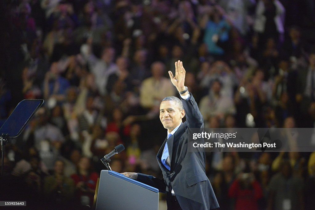 President Barack  Obama's Election-Night rally at the McCormick Place convention center in Chicago, Il