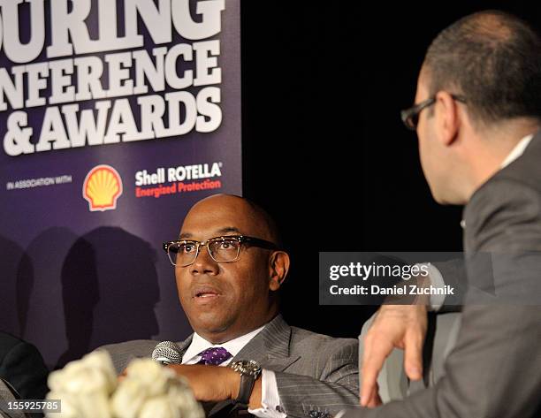 Charles J. Johnson and Bill Werde attend the 2012 Billboard Touring Conference & Awards Keynote Address at Roosevelt Hotel on November 8, 2012 in New...