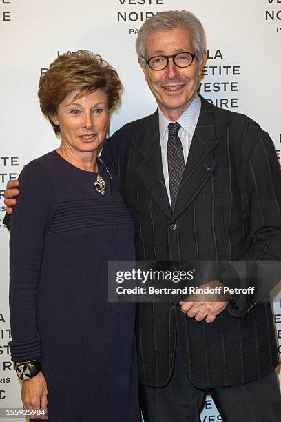 Marie-Louise de Clermont Tonnerre and Didier Grumbach, president of the French Federation of Fashion, attend 'La Petite Veste Noire' Book Launch...
