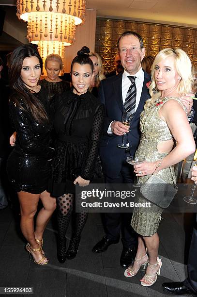 Kim Kardashian, Kourtney Kardashian, Richard Desmond and Joy Canfield attend the Kardashian Kollection launch for Dorothy Perkins at Aqua on November...