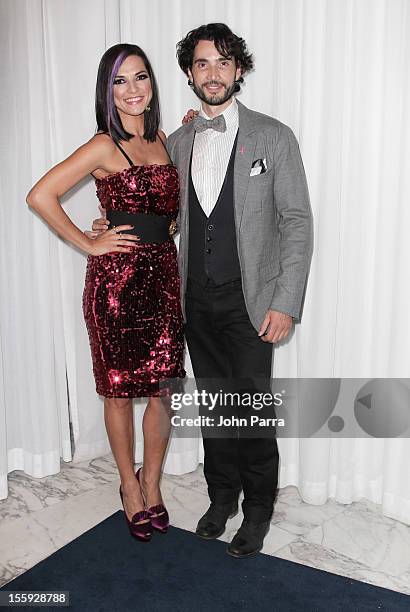 Candela Ferro and Khotan Fernandez attends Miami Hair, Beauty & Fashion 2012 By Rocco Donna at Viceroy Hotel Spa on November 8, 2012 in Miami,...