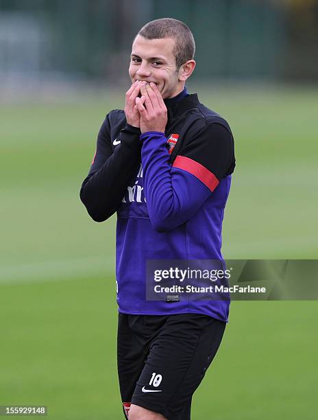 Jack Wilshere of Arsenal during a training session at London Colney on November 9, 2012 in St Albans, England.