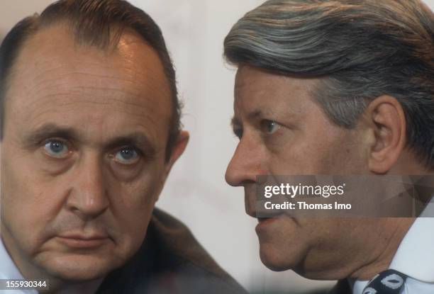 German Federal Chancellor Helmut Schmidt and German Minister of Foreign Affairs Hans-Dietrich Genscher at the world economic summit, July 01 Bonn,...