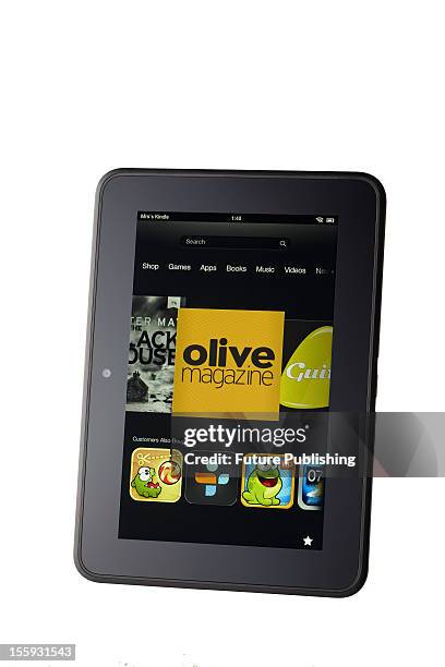 Amazon's Kindle Fire HD e-book reader and mini tablet computer, October 29, 2012.