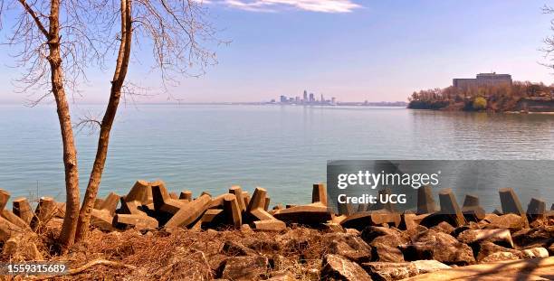 Remote View, Cleveland, Ohio, Skyline, from Lakewood Park, Ohio.