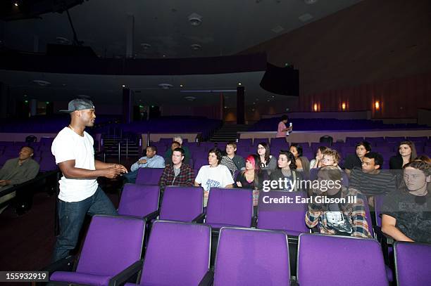 Singer Luke James discuss the music scene with local Las Vegas High School Students at on November 7, 2012 in Las Vegas, Nevada.