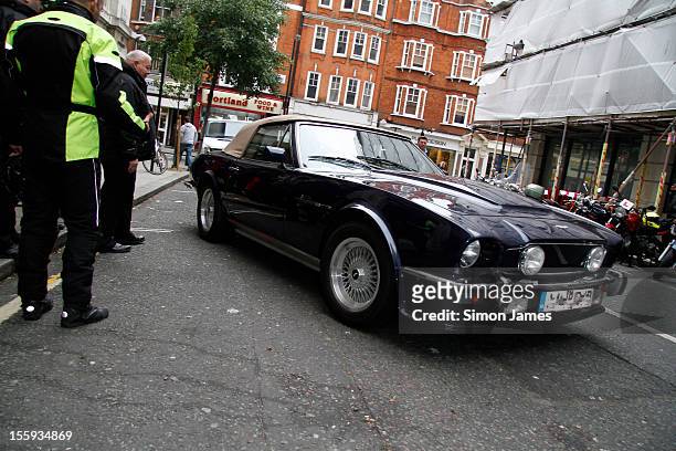 Chris Evans seen leaving BBC Radio Two in his Aston Martin on November 9, 2012 in London, England.