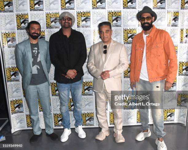 Nag Ashwin, Prabhas, Kamal Haasan and Rana Daggubati attend "Project K: Inside India's History-Making Sci-Fi Epic" panel during 2023 Comic-Con...
