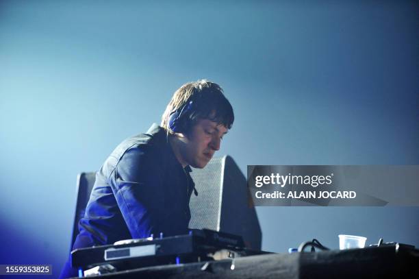 French electro house artist Sebastian Akchote aka SebastiAn performs on April 23, 2011 in Bourges , during the 35th edition of "Le Printemps de...