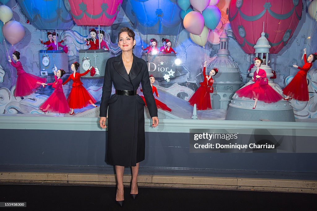 Printemps Haussmann Christmas Illuminations Launch By Marion Cotillard