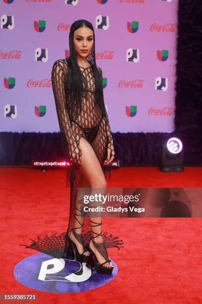 Danna Paola attends the 2023 Premios Juventud Awards at Coliseo de Puerto Rico José Miguel Agrelot on July 20, 2023 in San Juan, Puerto Rico.