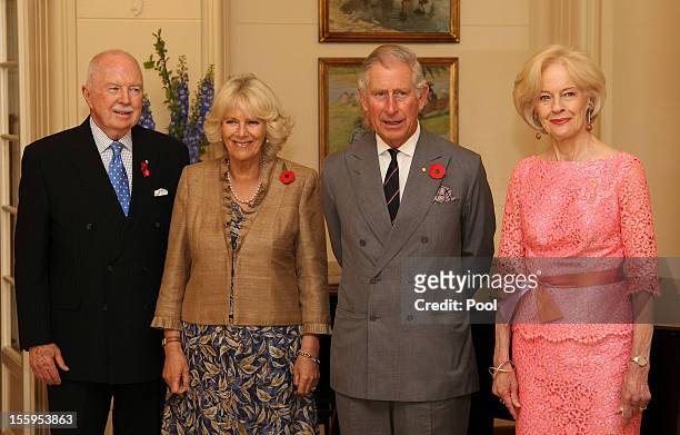 Michael Bryce, Camilla, Duchess of Cornwall, Prince Charles, Prince of Wales, and Governor-General of The Commonwealth of Australia Quentin Bryce...