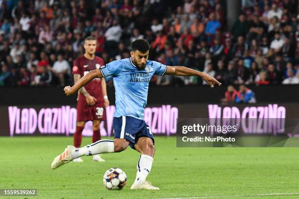 Younes Belhanda in action during UEFA Europa Conference League second qualifying round: CFR Cluj vs Adana Demirspor, 27 July 2023