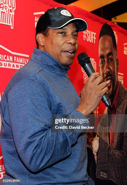 Producer Tony Cornelius speaks during the first annual Soul Train Celebrity Golf Invitational presented by Hennessy at the Las Vegas Paiute Golf...