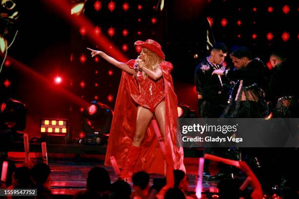 Paulina Rubio performs during the 2023 Premios Juventud Awards at Coliseo de Puerto Rico José Miguel Agrelot on July 20, 2023 in San Juan, Puerto...
