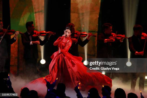 Ángela Aguilar performs during the 2023 Premios Juventud Awards at Coliseo de Puerto Rico José Miguel Agrelot on July 20, 2023 in San Juan, Puerto...