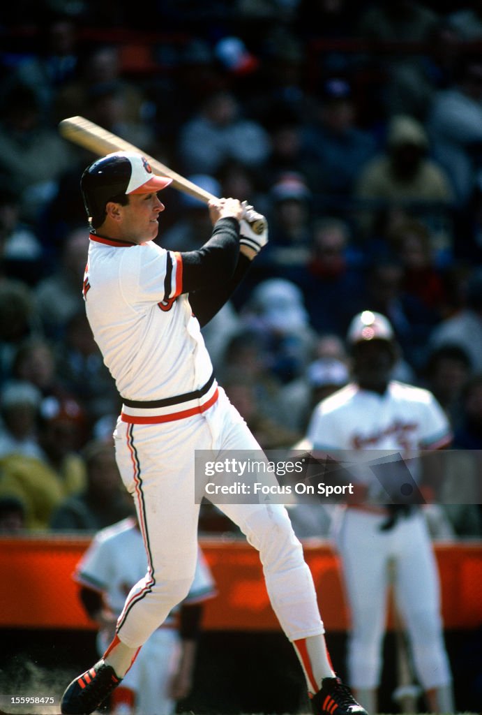 Cal Ripken Jr of the Baltimore Orioles bats during an Major League ...