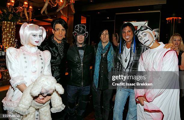 Illusionist Criss Angel, guitarists Dj Ashba and Richard Fortus of Guns N' Roses and artist Michael Godard appear with "Zarkana by Cirque du Soleil"...