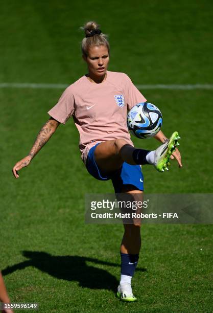 Rachel Daly of England controls the ball during an England Training Session at Brisbane Stadium on July 21, 2023 in Brisbane / Meaanjin, Australia.