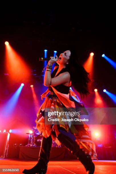 Amy Lee of Evanescence performs on stage at Wembley Arena on November 9, 2012 in London, United Kingdom.