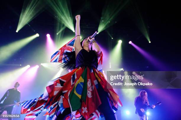 Amy Lee of Evanescence performs on stage at Wembley Arena on November 9, 2012 in London, United Kingdom.