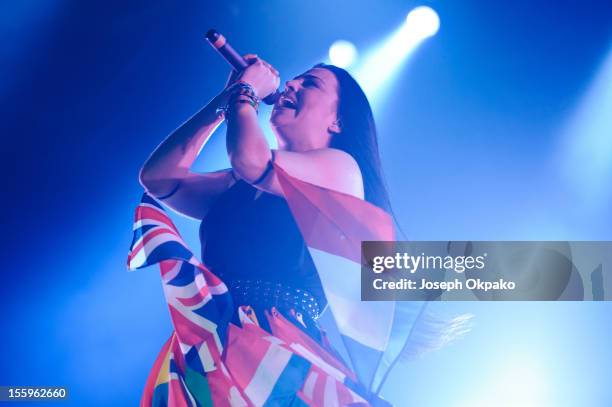 Amy Lee of Evanescence performs on stage at Wembley Arena on November 9, 2012 in London, United Kingdom.