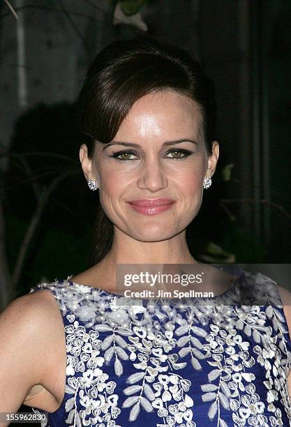 Actress Carla Gugino attends the Gato Negro Films & The Cinema Society screening of "Hotel Noir" at Crosby Street Hotel on November 9, 2012 in New...