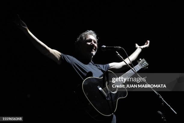 British musician Roger Waters, founding member of former rock band Pink Floyd, performs on stage during the first of nine concerts in Buenos Aires on...