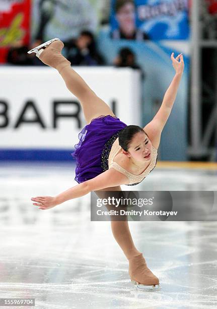 Caroline Zhang of United States skates in the Ladies Free Skating during ISU Rostelecom Cup of Figure Skating 2012 at the Megasport Sports Center on...