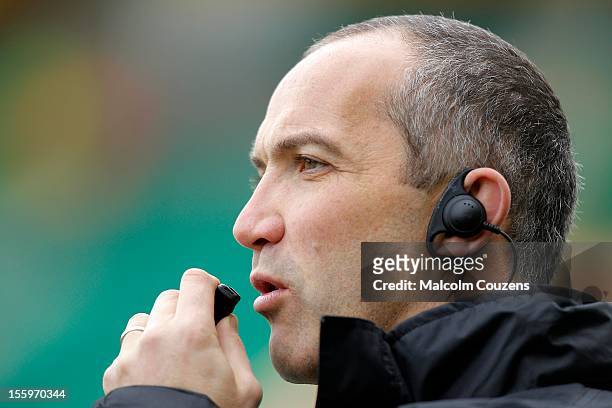 Harlequins coach Conor O'Shea during the LV= Cup match Northampton Saints v Harlequins at Franklin's Gardens on November 10, 2012 in Northampton...