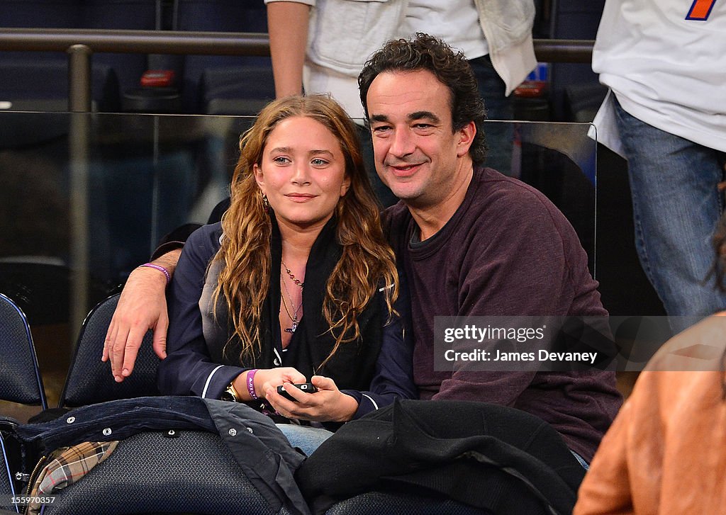 Celebrities Attend The Dallas Mavericks Vs The New York Knicks Game