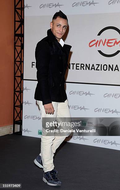Actor Nader Sarhan attends the "Ali Ha Gli Occhi Azzurri" Photocall during the 7th Rome Film Festival at the Auditorium Parco Della Musica on...