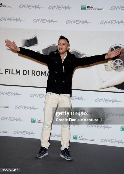 Actor Nader Sarhan attends the "Ali Ha Gli Occhi Azzurri" Photocall during the 7th Rome Film Festival at the Auditorium Parco Della Musica on...